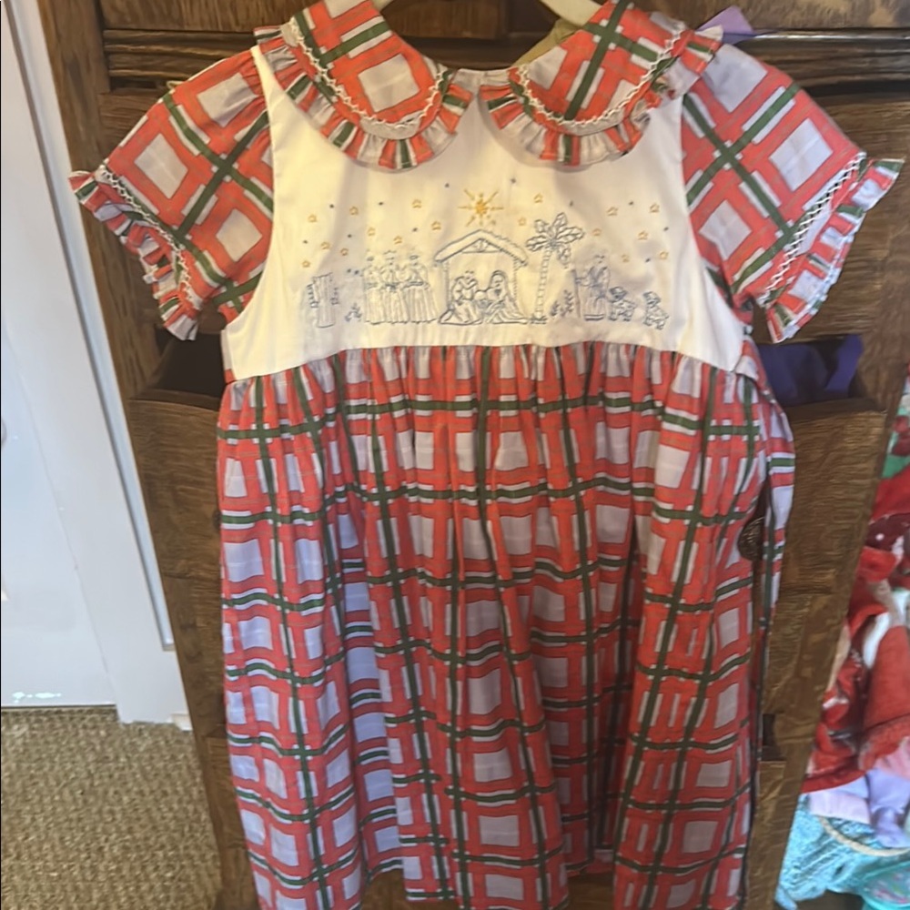 Smocked Christmas Plaid Dress